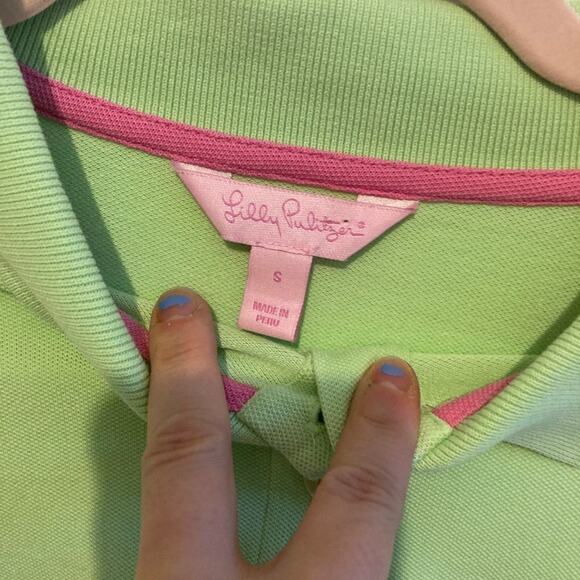 Lily Pulitzer Lime Green Polo Preppy Golf Academia School Girl Front Button - Picture 3 of 7